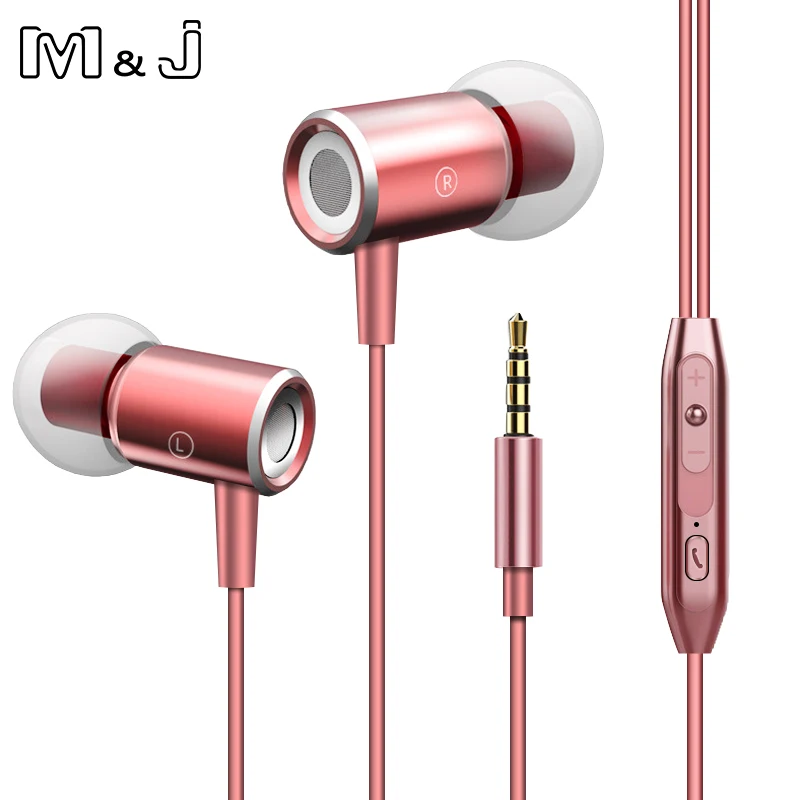 Проводные наушники M & J J12 с высоким разрешением металлические магнитные вкладыши