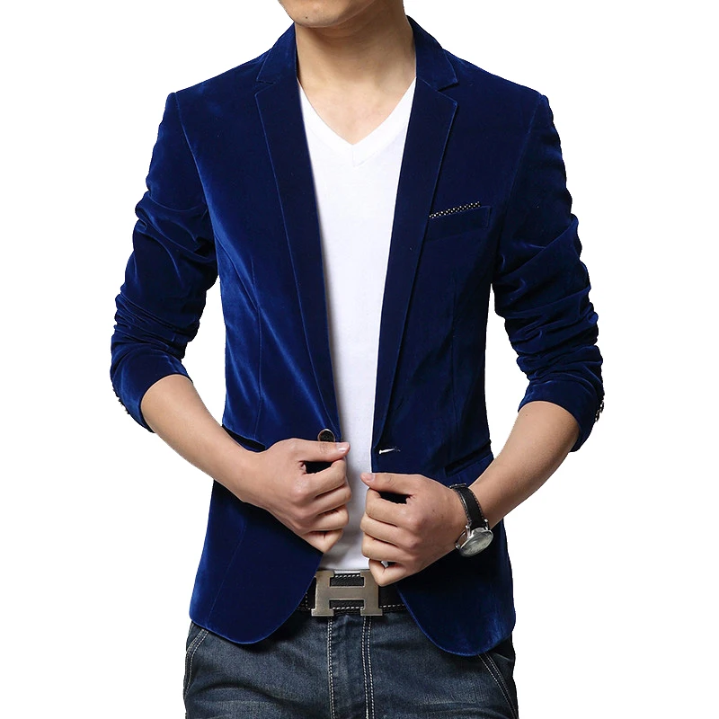

Hot Sale Fashion Mens Corduroy Blazers Jacket Solid Color Latest Coat Design Slim Fit Blazer Male