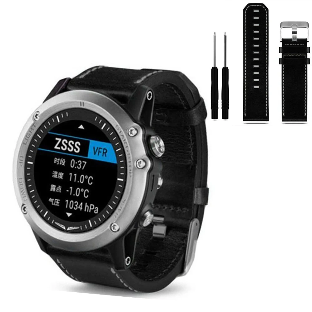 Ремешок сменный из натуральной кожи для часов Garmin Fenix 3 / HR 5x 26 мм|garmin band|garmin replacement