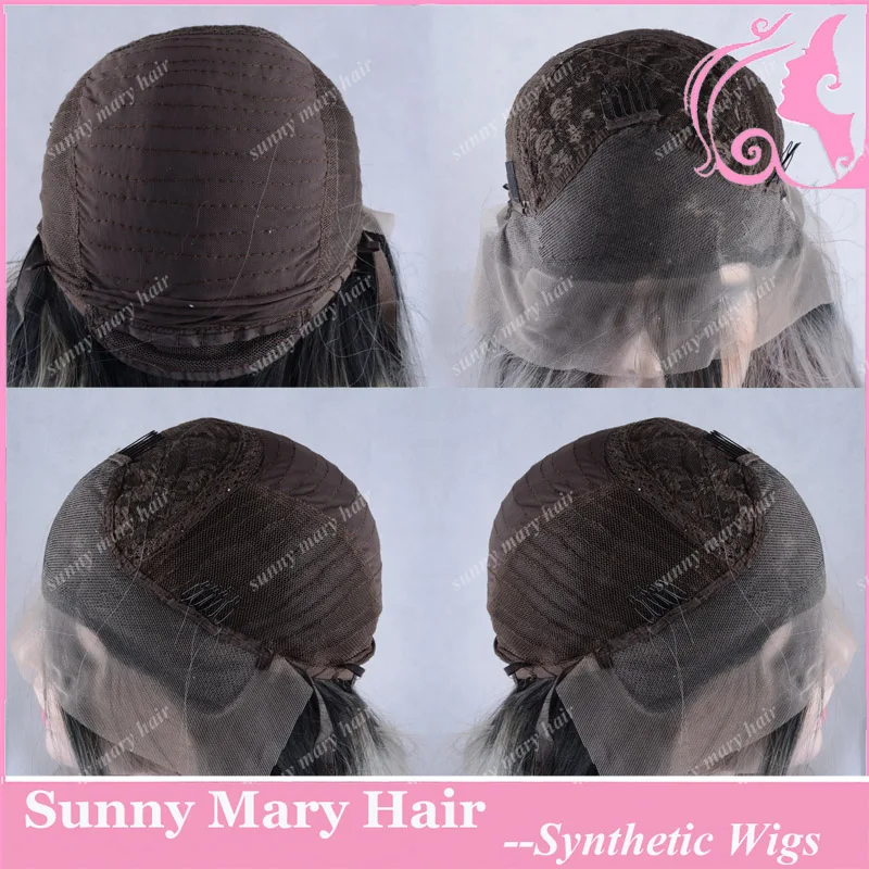 Мода ломбер серебристо серый Bodywave синтетический фронта парик Glueless длинные