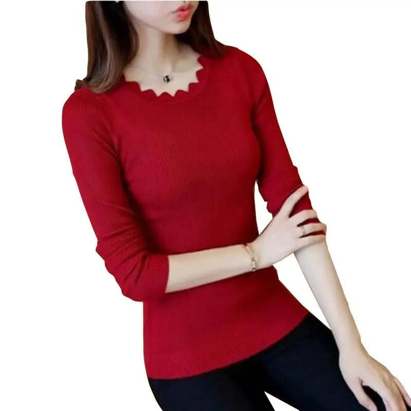 

2018 spring and autumn new women sweater long-sleeved O-Neck Pullovers sweater RE0747