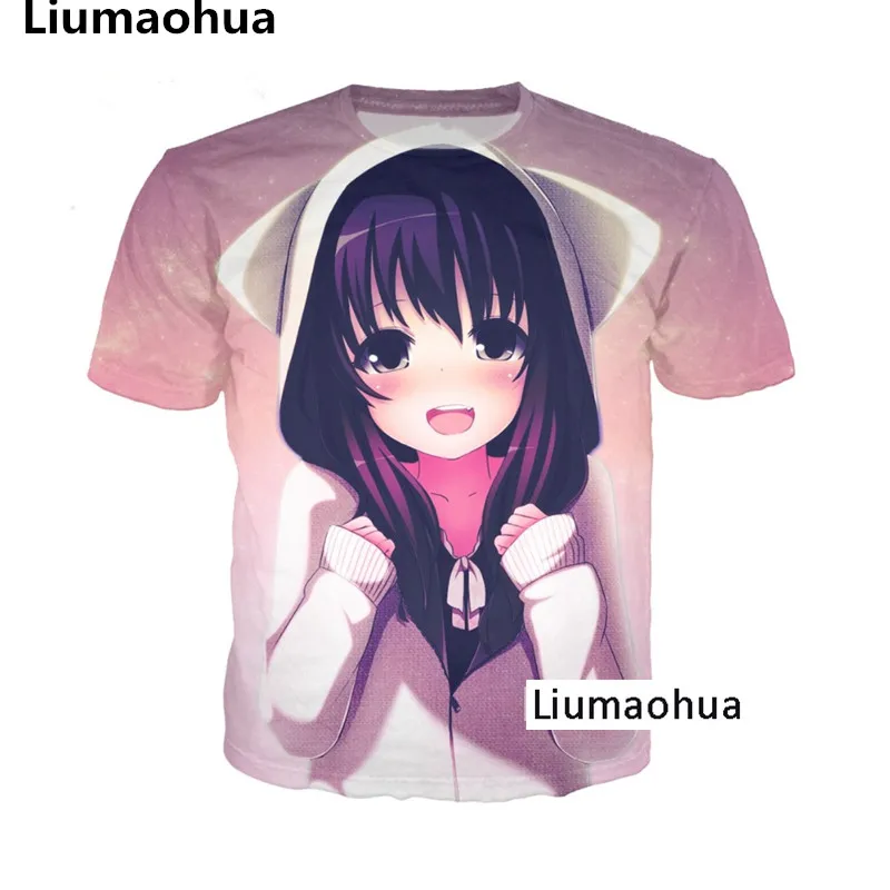 Liumaohua ultima estate t shirt da uomo e Да Донна футболка аниме ragaza carina 3D stampa повседневные