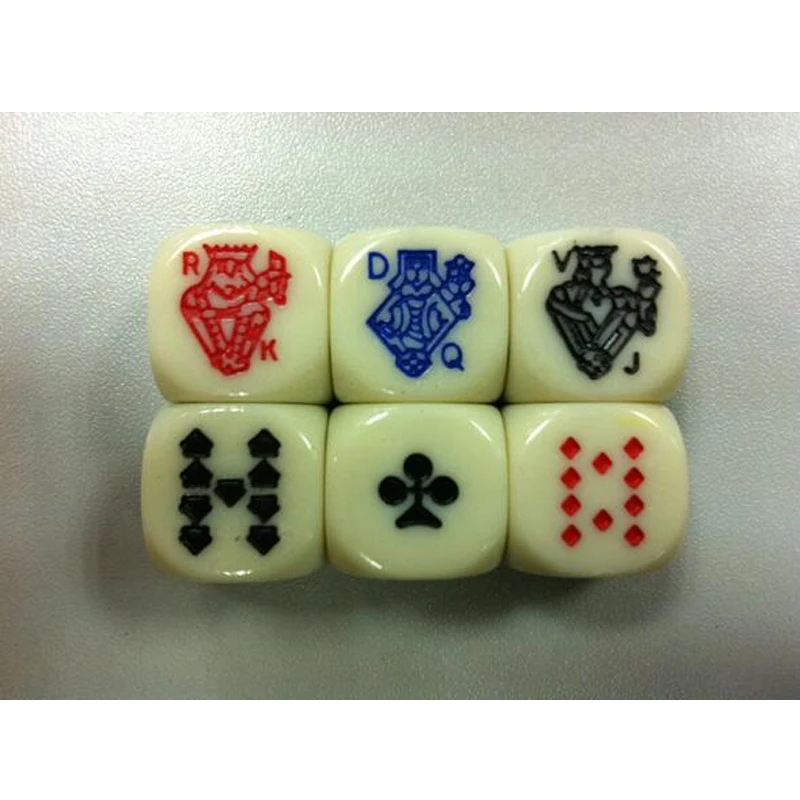 6 шт. 16 мм желтые зубья особенно белые акриловые игральные кости г