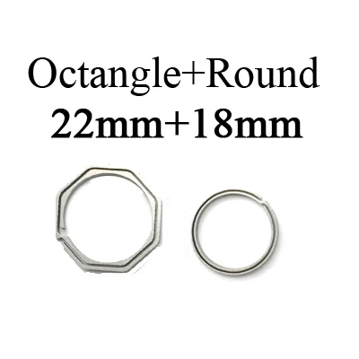 Oct22 with Ro18Ti TiTo титановый сплав EDC брелок Открытый Портативный Брелок Круг octangle инструменты для кемпинга диаметр 18 или 22 мм - Цвет: Oct22 with Ro18Ti