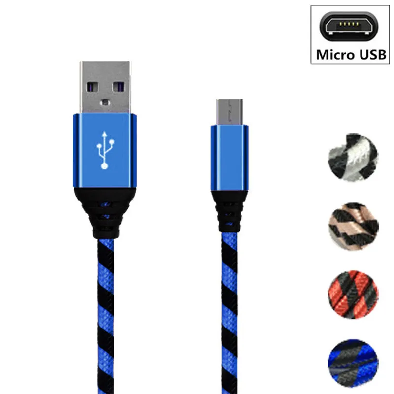 Нейлоновый USB зарядный кабель для Samsung Galaxy J4 plus J6 J7 J8 2018 M10 Micro Для Huawei P Smart Y6 Y7 Prime
