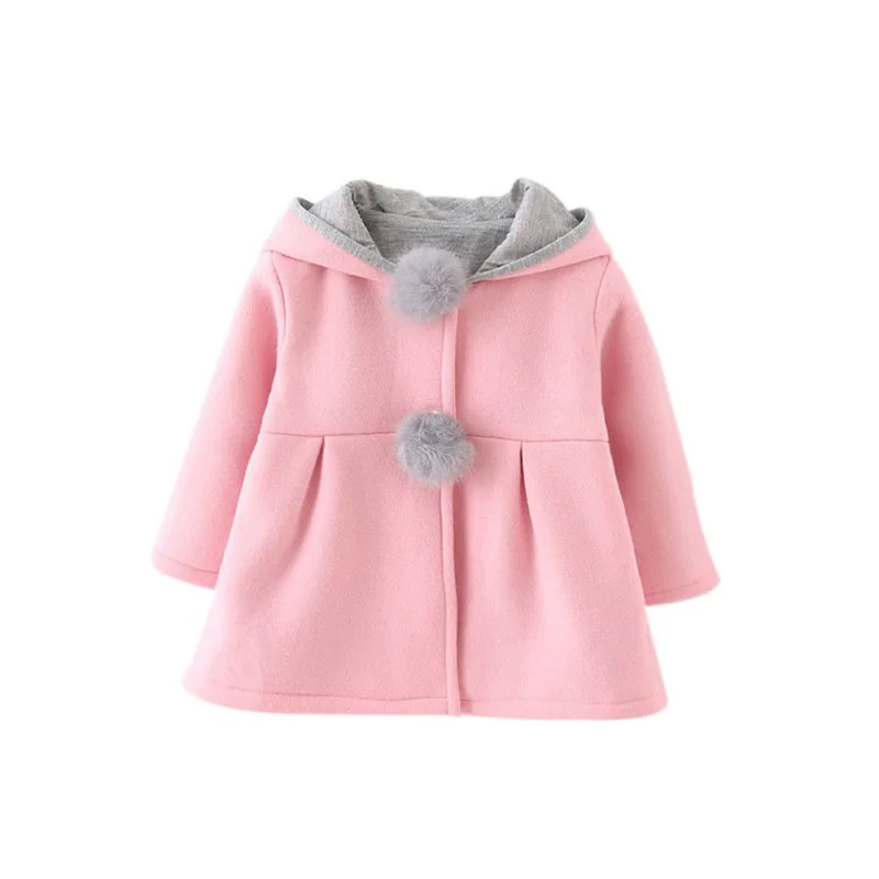 

Cotton Autumn Winter Girls Coats Cartoon Rabbit Ear Hooded Long Sleeve Children Outerwear Kids Jacket Coats 1-5T