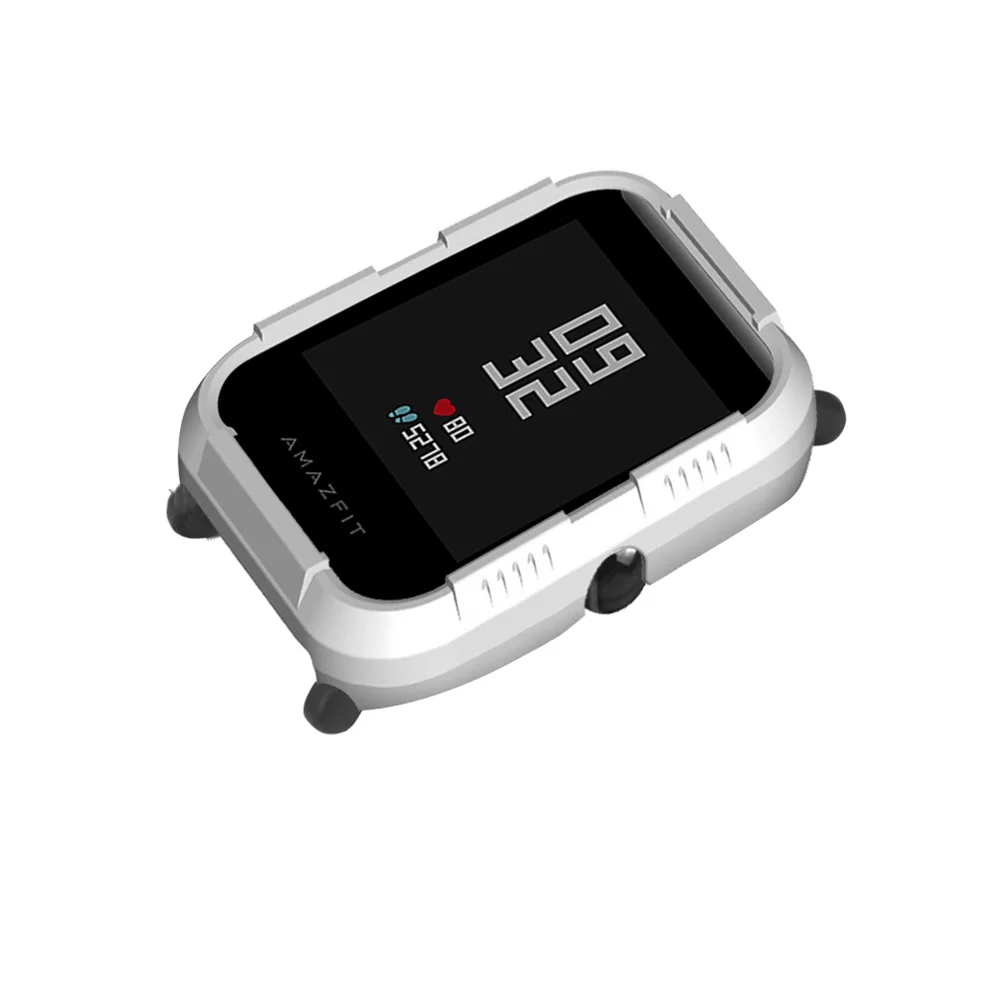White Чехол из поликарбоната для Huami Amazfit Bip чехол протектор для Xiaomi Amazfit Bip Молодежные умные часы Аксессуары Защитный Корпус рамка рукав - Цвет: White