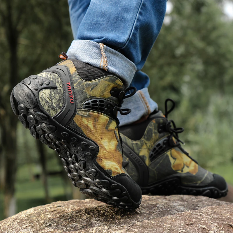 Мужские технические повседневные водонепроницаемые треккинговые туфли высокие