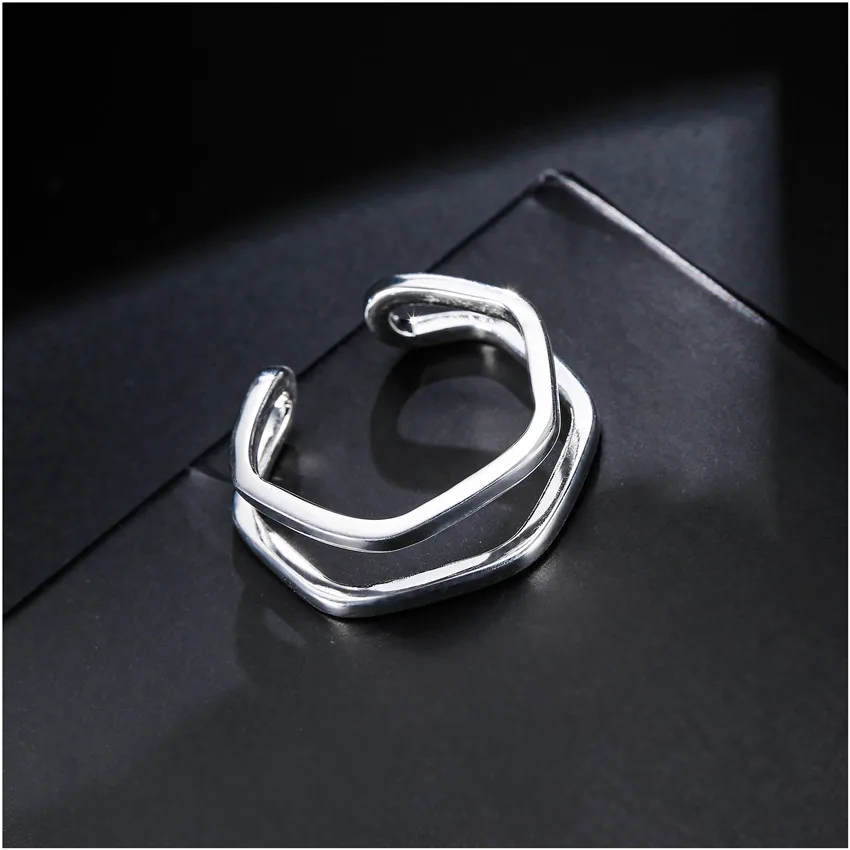 Dorado 100% 925 Sterling Silver Irregular Geometric Open Finger Ring Women Wedding Party Casual Jewelry | Украшения и аксессуары