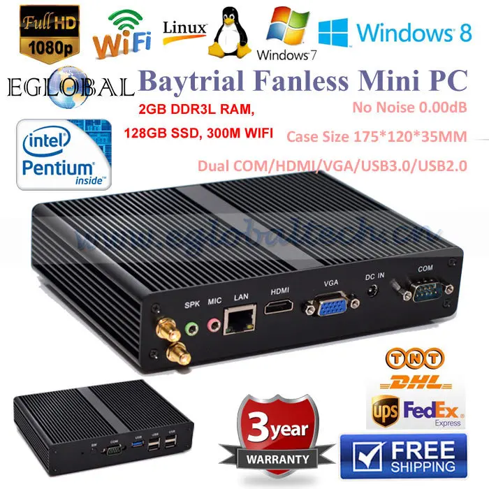 Xbmc коробка мини Linux компьютер четырехъядерный процессор с Intel HD видеокарта 2 ГБ RAM