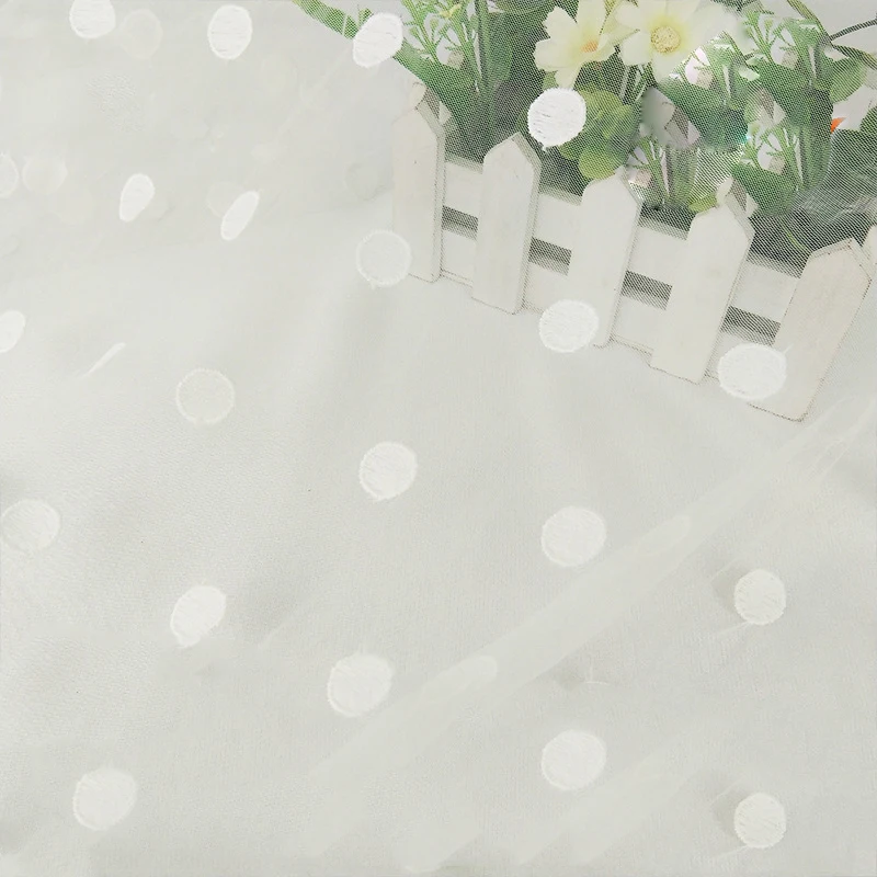 

high end 1yard dot Embroidery milk silk tulle mesh Lace Fabric DIY dress Clothing Accessories Transparent net French lace