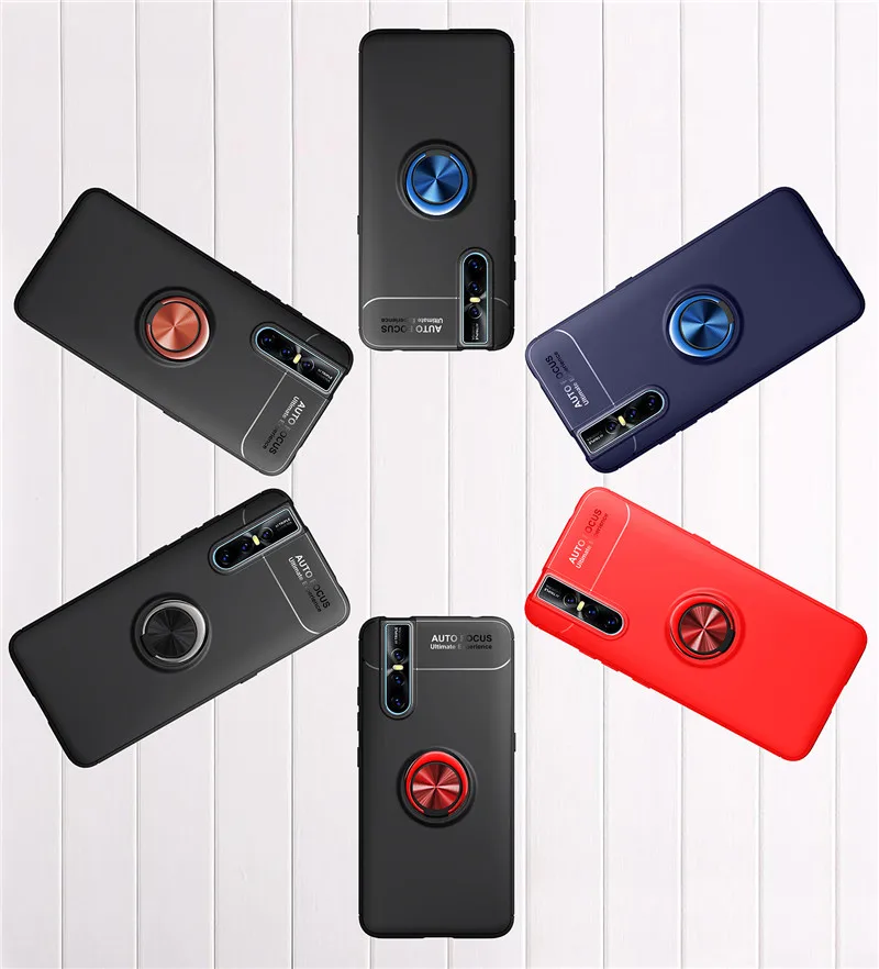 Armor Case For Vivo V15 Pro X27 Car Holder Magnetic Finger Ring Shell Soft TPU Silicone Rubber IQ00 Shockproof Cover | Мобильные