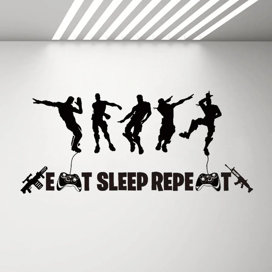 Eat Sleep Repeat X Box Наклейка на стену для мальчика спальня нить танцор игра Цитата