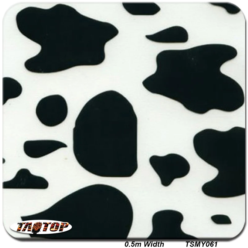 

TSMY061M 10m*0.5m Top Sell Pattern Cow Black Transparent Hydro Graphic Water Transfer Printing Film