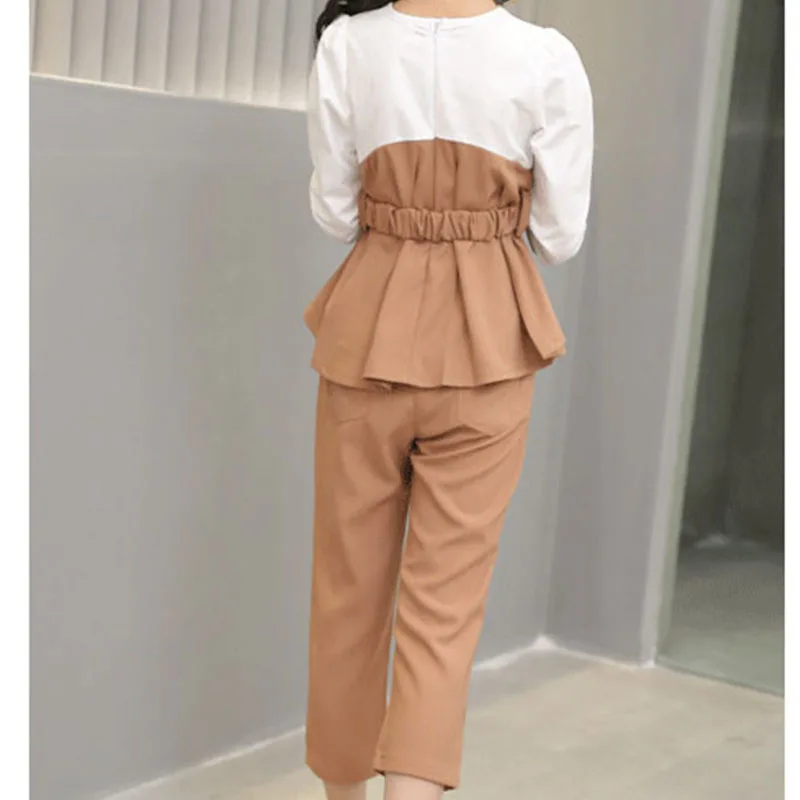 Комплект из топа и штанов для школьниц подростков осень 2018 одежда маленьких