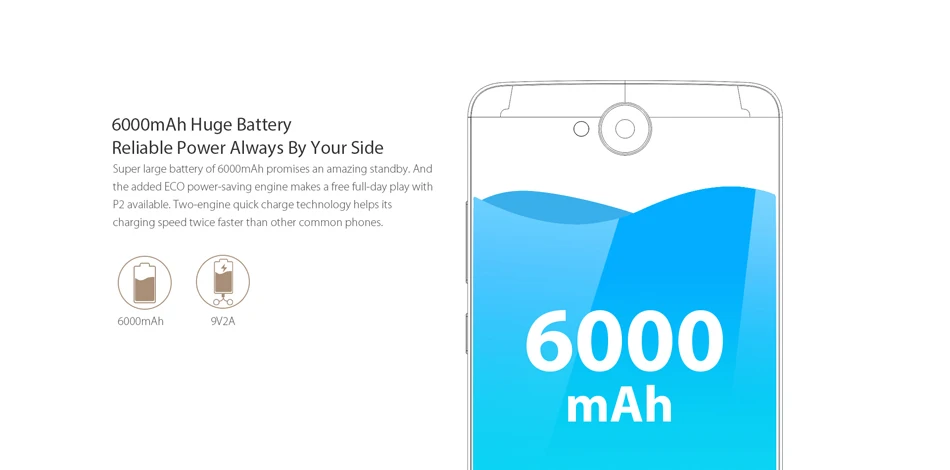 Blackview P2 6000mAh 5,5 ''Full HD MTK6750T Восьмиядерный QC OTG Android металлические мобильные телефоны 4 Гб ram 64 Гб rom смартфон с отпечатком пальца