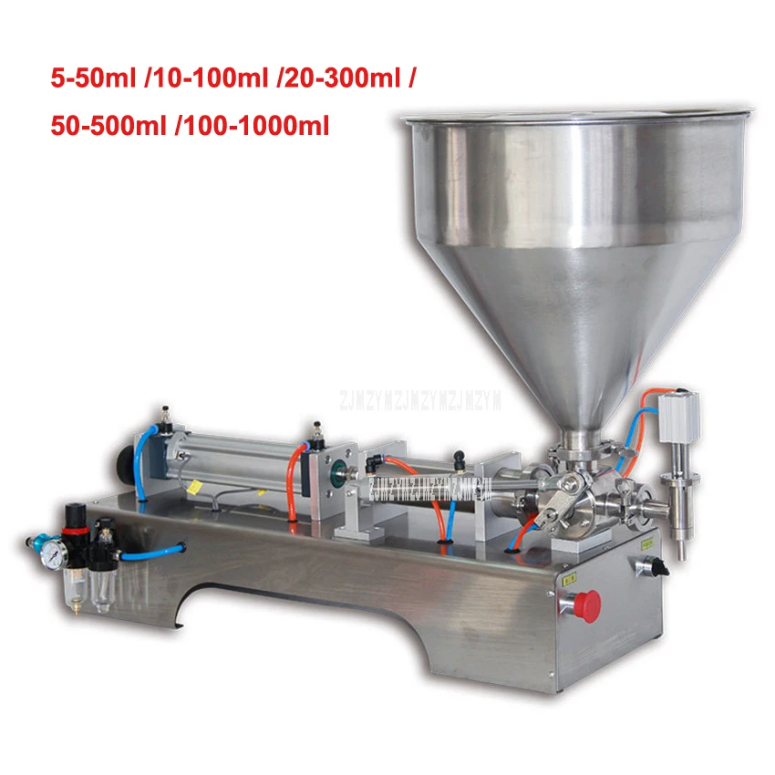 

G1WG 5-50ml/50-500ml/100-1000ml Pneumatic Paste Filling Machine Liquid Filling Machine Small Nail Polish Sauce Jam Bottle Filler