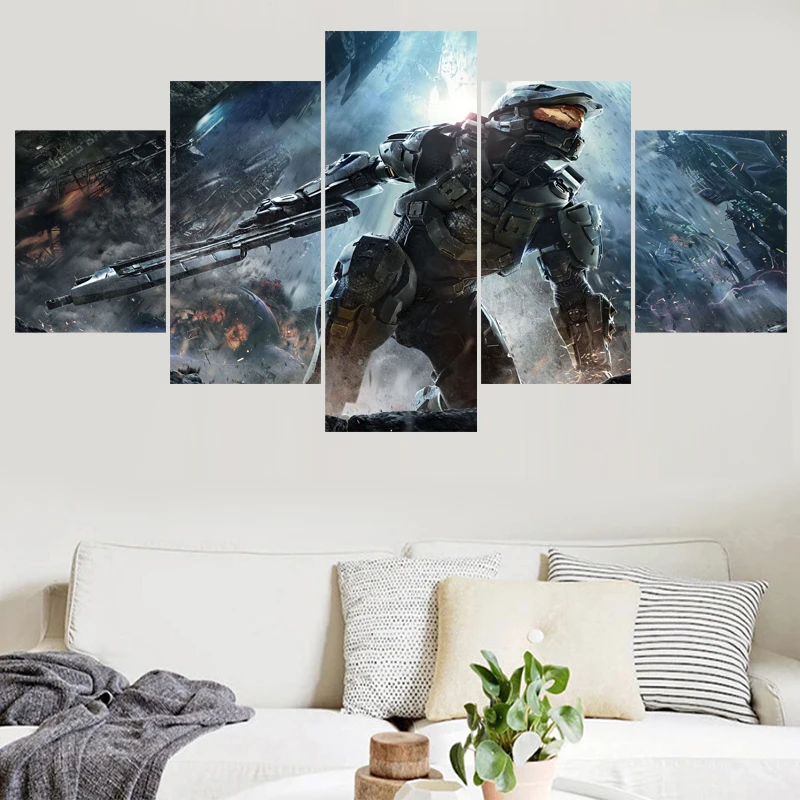 Художественные настенные картины 5 панелей популярная игра домашний декор