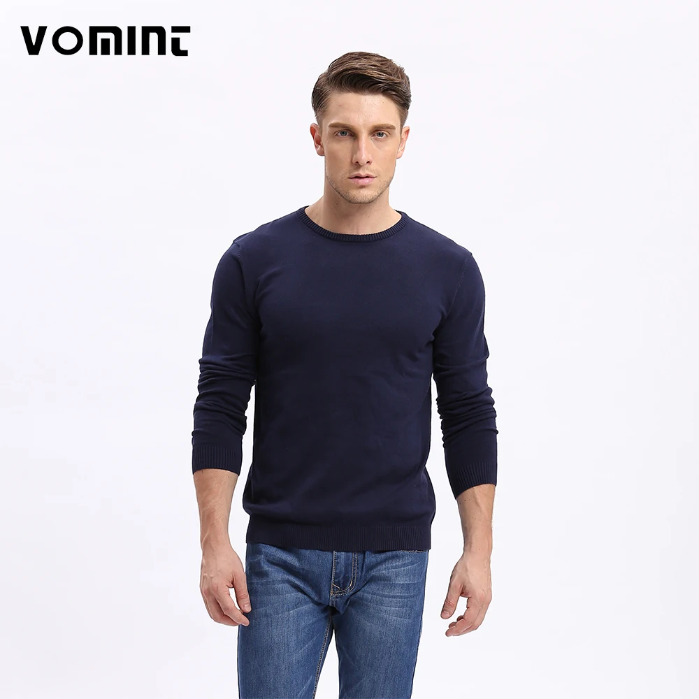 Мужской Однотонный свитер Vomint повседневный Трикотажный с круглым вырезом и