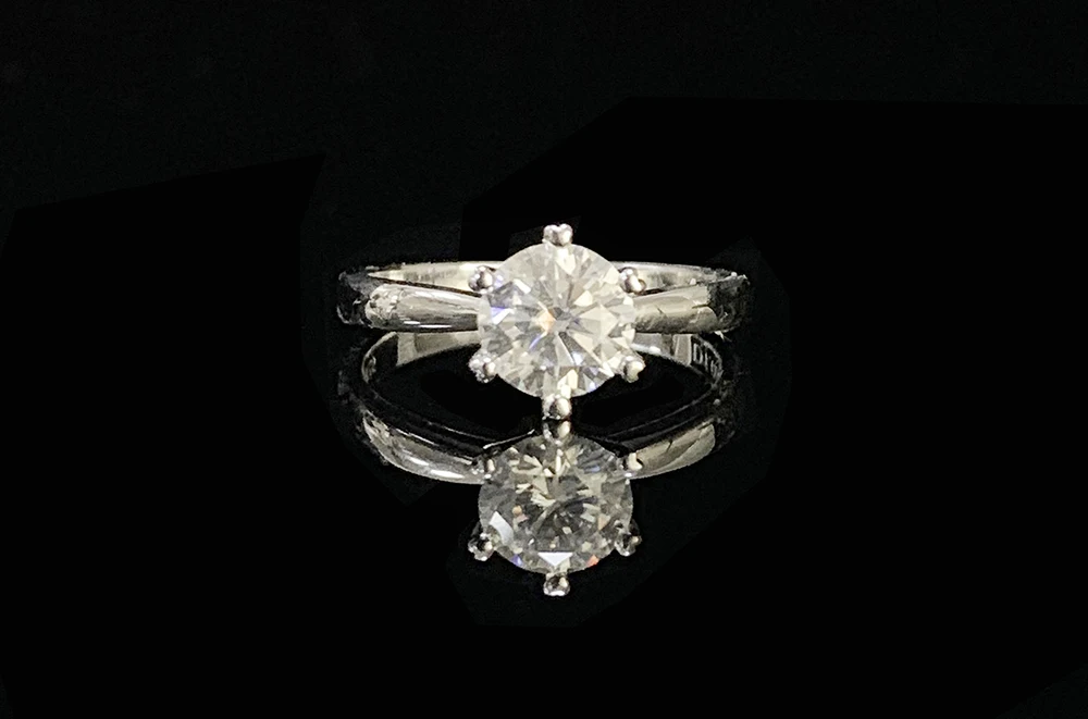 14 к кольцо из белого золота 1ct 2ct 3ct круглая огранка DF Moissanite обручальное кольцо юбилейное кольцо Moissanite кольцо для женщин