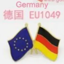 Germany Двойные флаги дружбы Национальный флаг металлический лацкан булавка ЕС Европейский союз - Цвет: Germany