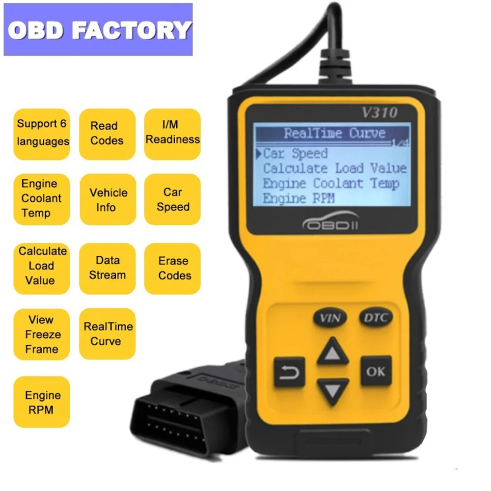 OBD2 автомобильный диагностический инструмент детектор неисправностей V310 диагностический сканер универсальный OBDII автомобильный диагностический инструмент ODB2 проверочный сканер двигателя