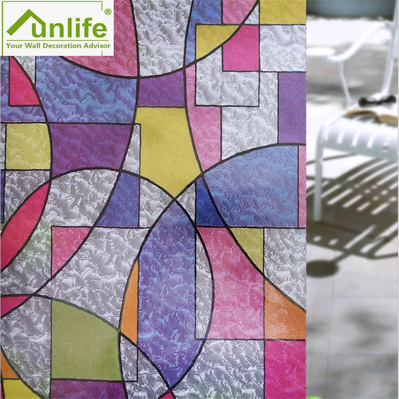 Funlife самоклеющиеся декоративные электростатические стеклянные наклейки цветная