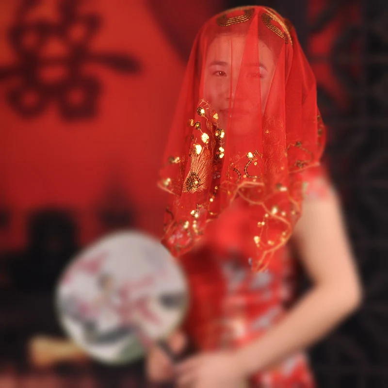 Свадебные принадлежности красная вуаль для невесты Высококачественная