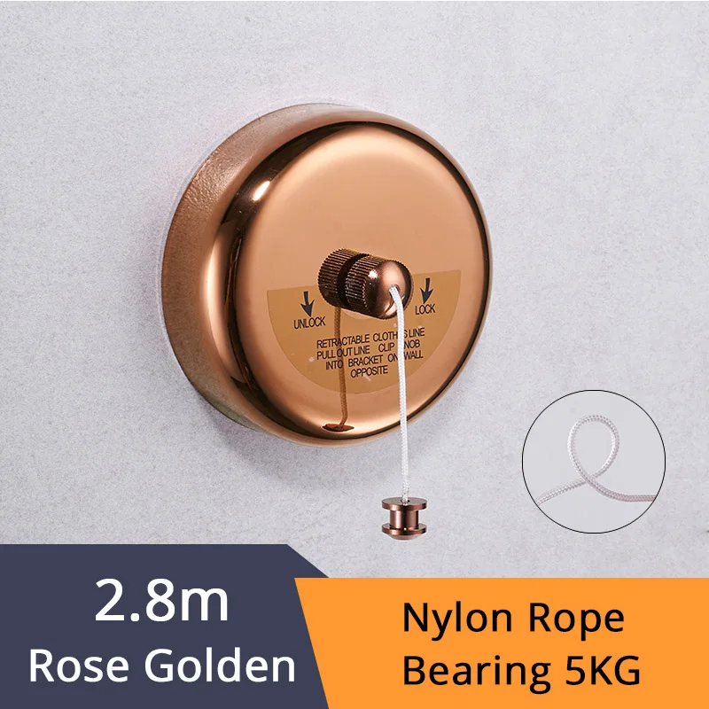 Rose Gold-1256E Полки для ванной комнаты из нержавеющей стали, одежда хорошего качества, одинарная линия в стиле отеля, сушильная линия для ванной комнаты, HJ-1256 - Цвет: Rose Gold-1256E