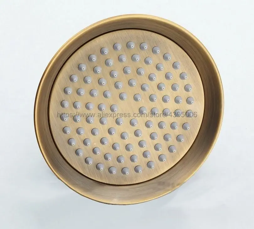 

Antique Brass Bathroom 8" Rainfall Shower Faucet Set Double Handle Bath Shower Mixer Taps Wall Mounted with Handshower Brs135