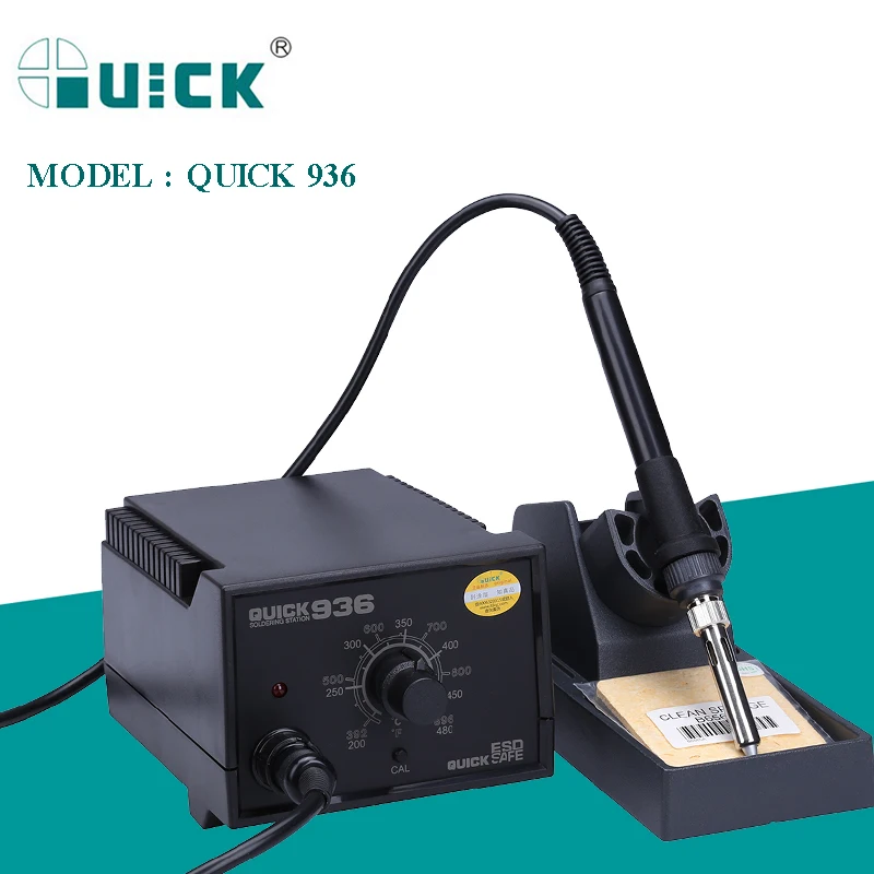 Паяльная станция QUICK 936, 110 В/220 В, 60 Вт, Электрический паяльник с регулируемой температурой, Антистатическая паяльная станция BGA