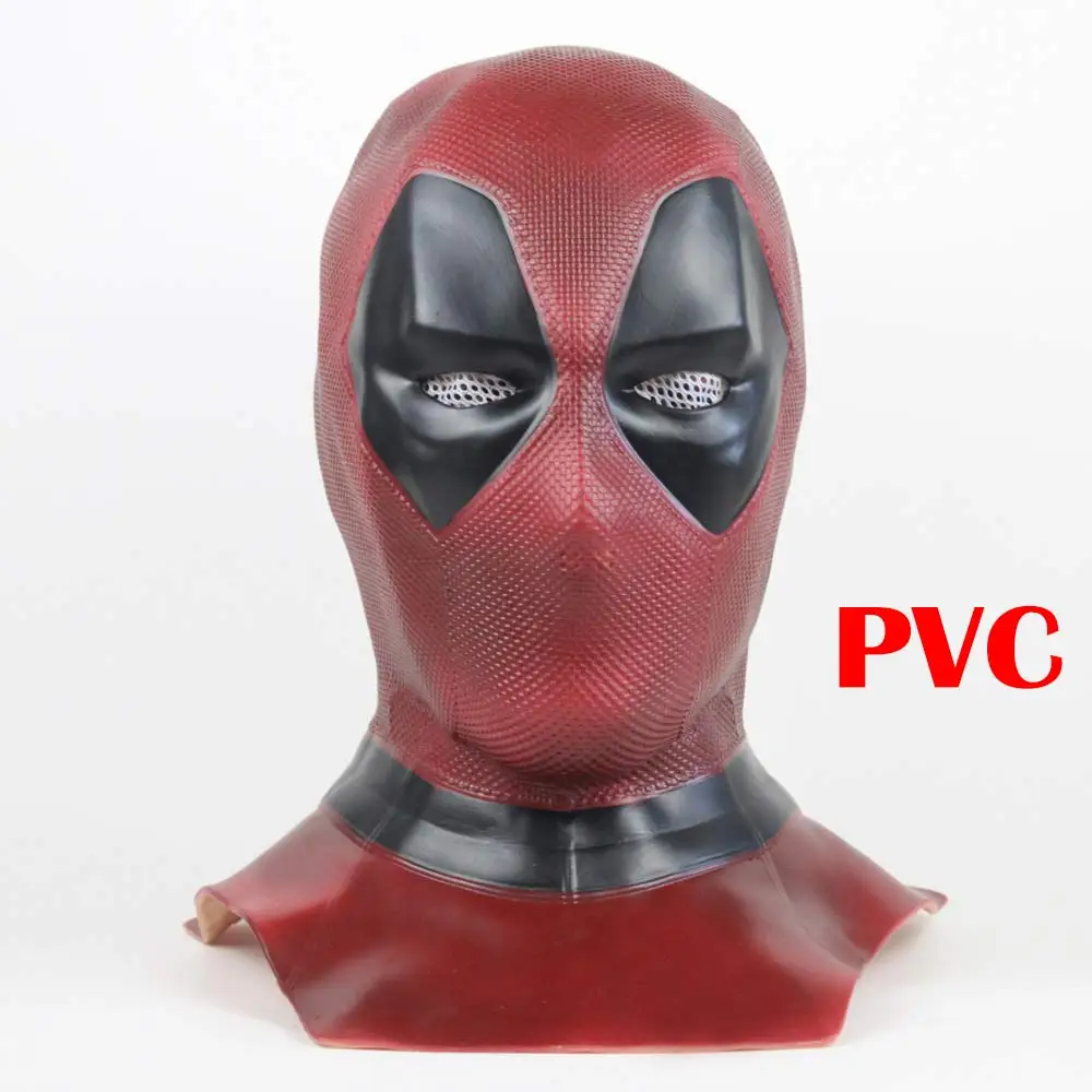 PVC Mask ПВХ Фильм Дэдпул Косплей Маска латексный шлем на всю голову Дэдпул Уэйд Уинстон Вилсон карнавальный костюм маски для взрослых смешной реквизит латекс - Цвет: PVC Mask