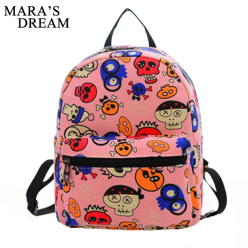Mara's Dream Printing Canvas Backpacks Mini School Bags For Teenage Girls Backpack Women Shoulder Small Bag | Багаж и сумки