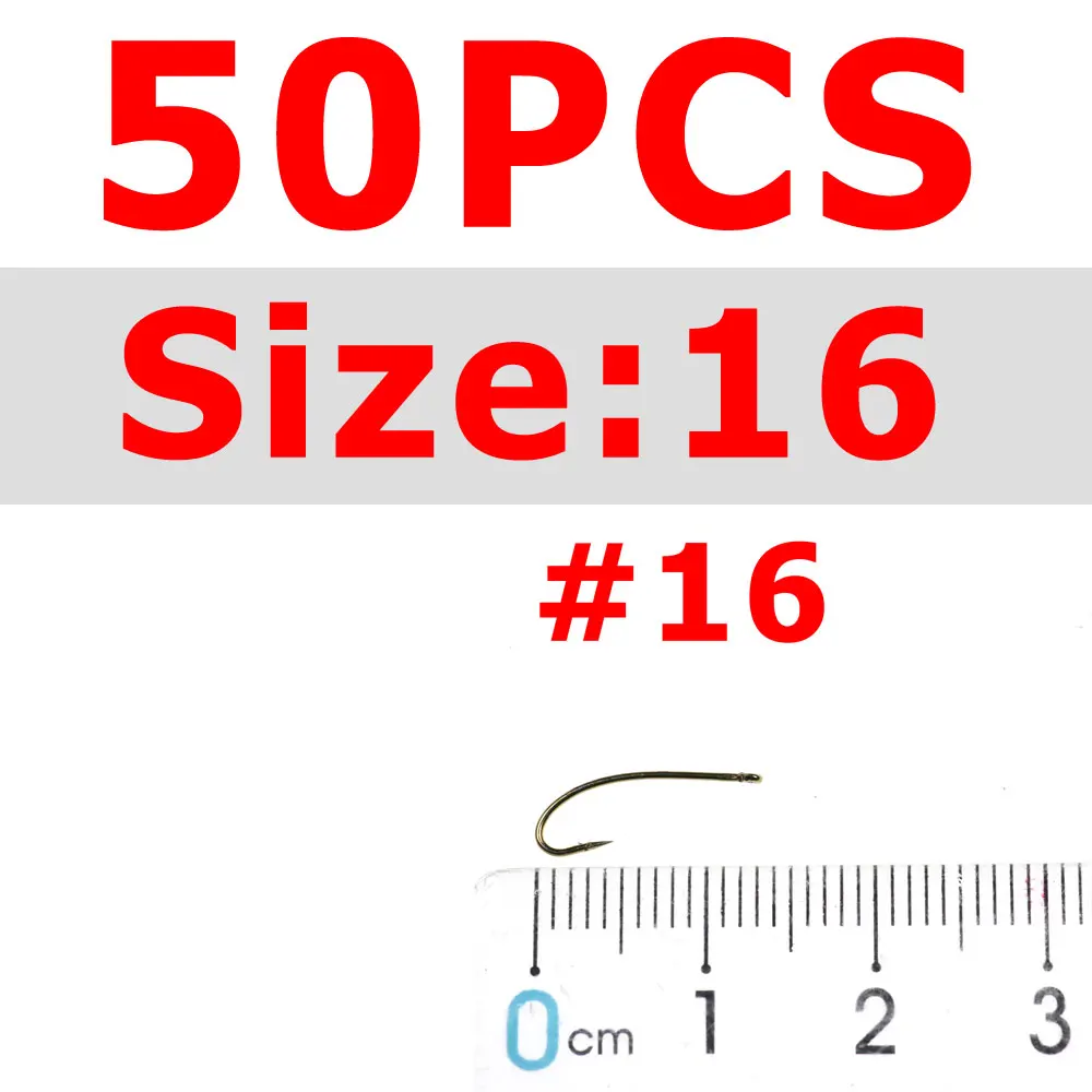 50pcs size 16 Wifreo 50 шт. 3XL длинный хвостовик изогнутый Нимфа муха крюк наземный сухой муха крюк для стимулятора мух Stonefly Размер 8 10 12 14 16 - Цвет: 50pcs size 16