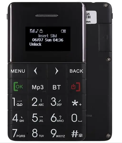 AEKU Qmart Q5 для мобильного телефона 2G GSM карты мобильный телефон 5 мм ультра тонкий