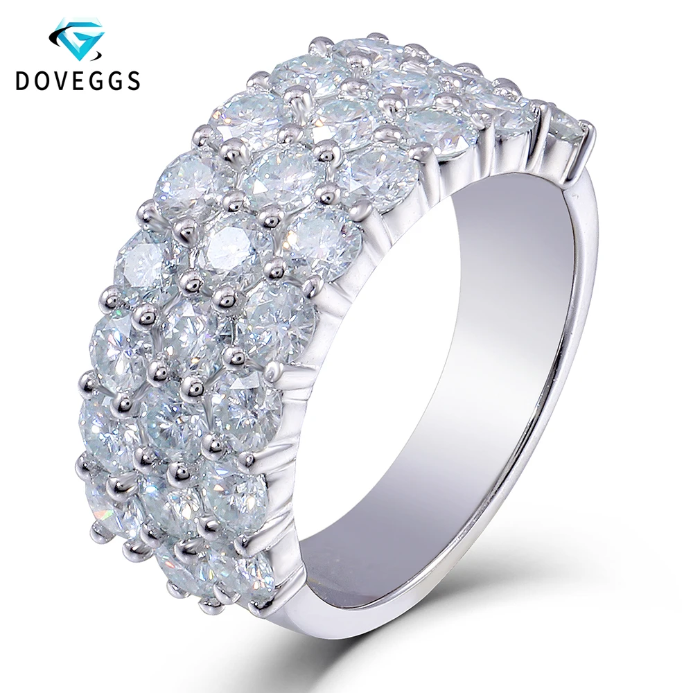 DovEggs 14K 585 белый золотой муассанит обручальное кольцо для женщин карат 3 мм FG