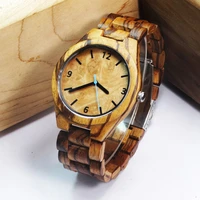 2019hot japan movement full brown wooden watch for mens fashion business clock for husbands gifts in box