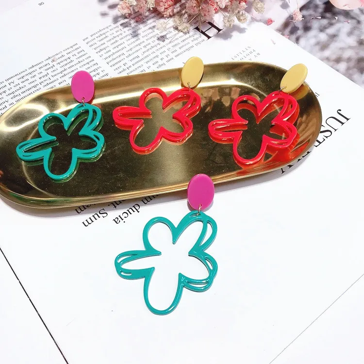 Акриловые цветок серьги гипоаллергенный fadeless сплав моды для женщин Подарки