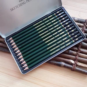 Deli 12 Pcs/Box Standard pencil 3H-9B stationey Sketch Drawing painting Pencil Non-toxic Pencils for Office arties supplies