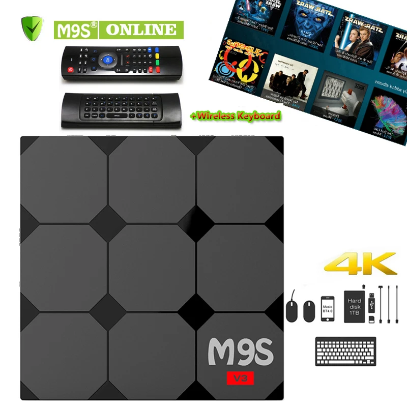 M9S V3 Android 6 0 ТВ коробка Оперативная память 1 ГБ Встроенная 8 RKMC 17 3 Rockchip RK3229 4 ядра