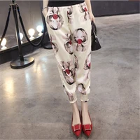 fashion female trousers summer haroun pants new nine minutes of pants leisure bloomers printing chiffon summer trousers bn2090