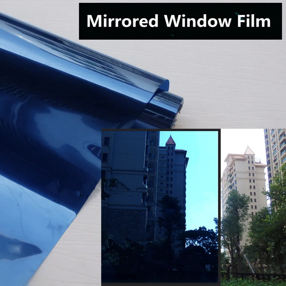 Синяя и синяя Солнцезащитная пленка для окна серебряная офисная дверь дома