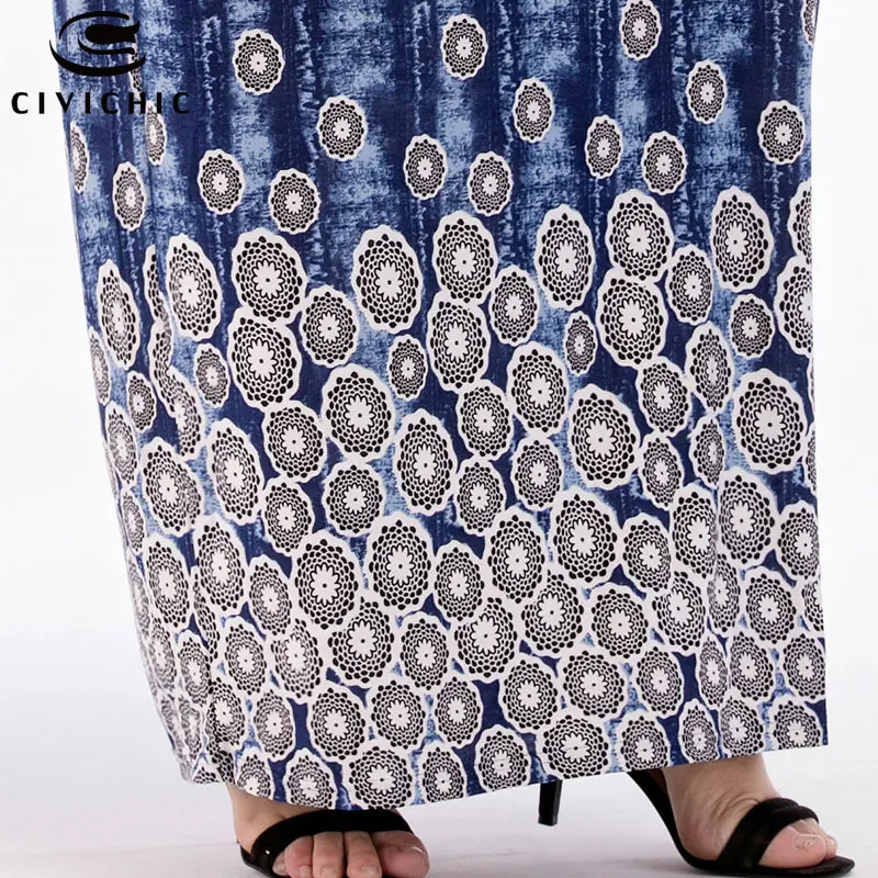 CIVI CHIC Boho принт vestidos mujer 2018 плюс Размеры длинное платье в богемном стиле полоску