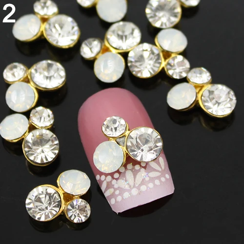 10 Шт. 3D Сплава Блеск Rhinestone Различные Стили Nail Art Красоты Наклейки Советы DIY