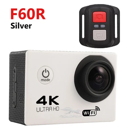 F60R Silver Ultra HD 4K Спортивная Wifi Экшн-камера 170D Wide Angel Go Водонепроницаемая Pro H9 Стильная Спортивная DV видео камера для велосипедного шлема - Цвет: F60R Silver