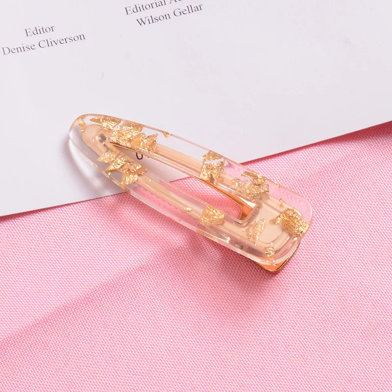 

6 Colors Women Girl Korea Hollow Geometric Waterdrop Acrylic Hair Clips Shiny Tinfoil Sequins Hairpin Hair Accessories Barrette