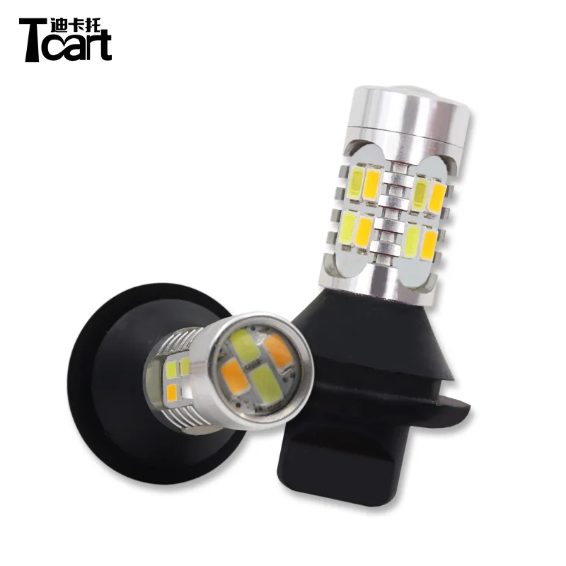 Светодиодные дневные ходовые огни Tcart 2 шт. PY21W S25 BAU15S 1156 и Передние Сигналы