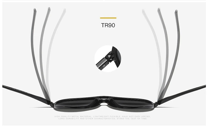 TR90 поляризационные солнцезащитные очки пилота для мужчин и женщин Модные Оттенки UV400 Винтажные Очки 45904