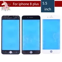10pcslot for iphone 8 plus touch screen digitizer lens front glass lcd panel with frame bezel for iphone8p lcd external glass