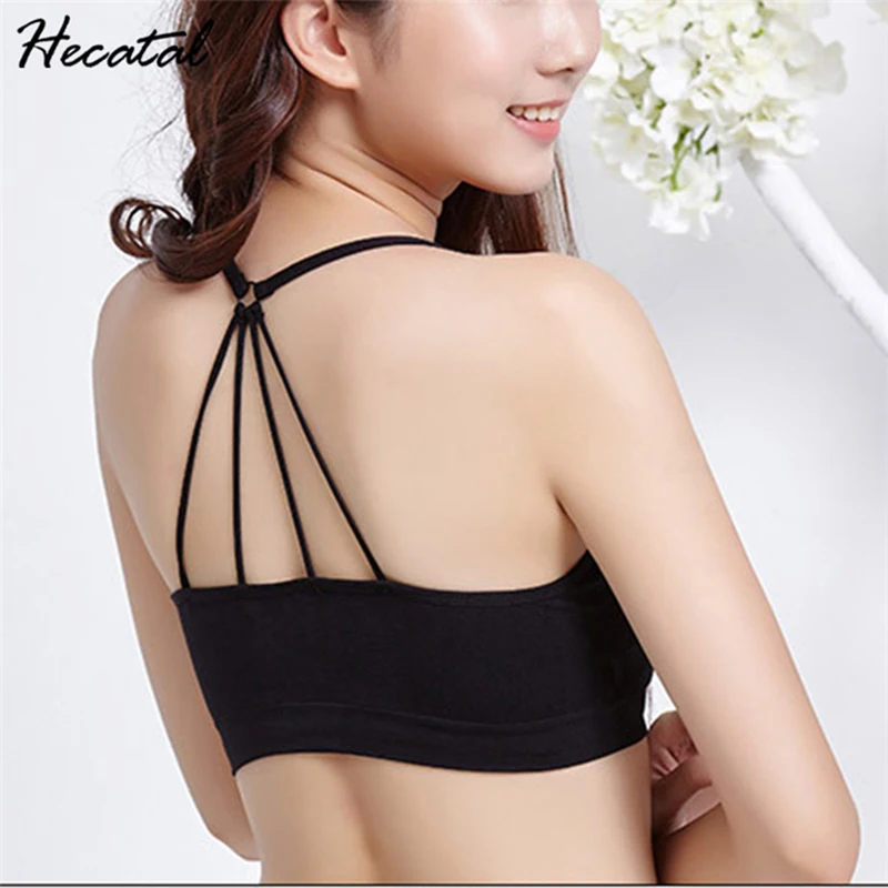 

Hecatal 2021 Quick Dry Sexy No-rim Breathable Sports Bra Women Backless Fitness Yoga Sports Bras Women Running Gym Padded Top